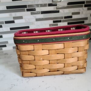 Woven Basket with Red and Green Accents